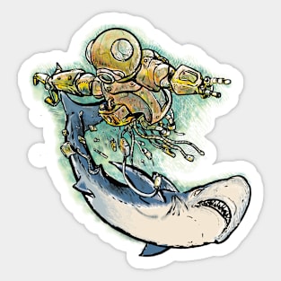 Shark vs. Robot Sticker